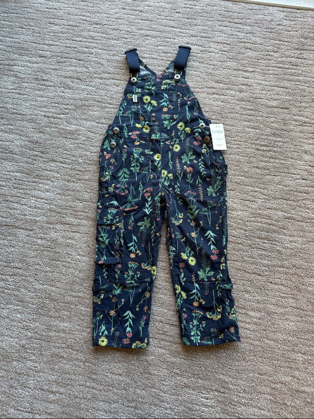 Duluth Trading Co. Navy Floral Girl’s Overalls